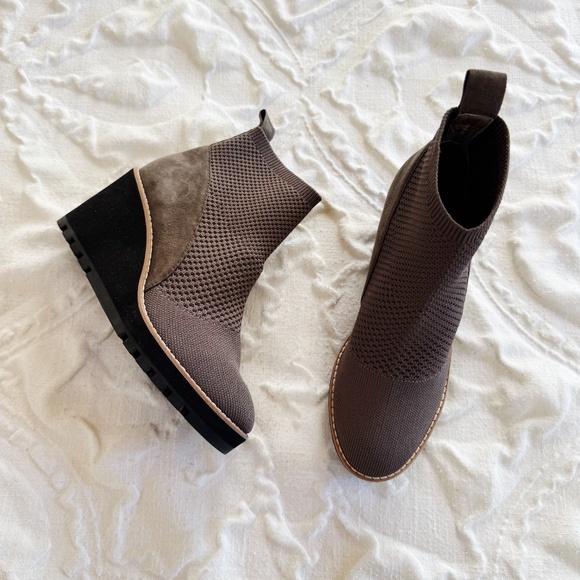 Eileen Fisher Quill Platform Wedge Bootie Size 6.5 New - Picture 3 of 9